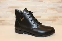 Ботинки женские черные натуральная кожа Д687