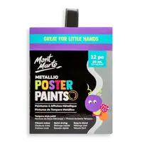 Металеві фарби для плакатів постерів Mont Marte Metallic Poster Paints 12pc x 60ml