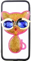 Чохол накладка TOTO TPU Case Decorative Stones IPhone 5/5S/SE Cat Pink
