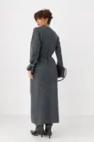 Довга в'язана вільна сукня - сірий колір, ONE SIZE