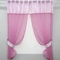 Кухонные шторы (280х170см.) с ламбрекеном, на карниз 1-1,5м. Цвет розовый с белым. Код  084к 59-566