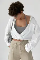 Коротка сорочка у комплекті з майкою в рубчик - білий цвет, ONE SIZE