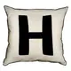 Подушка с мешковины Английская буква H 45x45 см (45PHB_ABC016_WH)