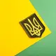 Набор шевронов 2 шт с липучкой Герб Трезубец Украины 6х8 см на хаки вышитый патч нашивка