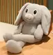 Мягкая игрушка подушка-обнимашка "Кролик-тянучка" уши и тянущиеся лапы 95 см