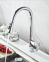 Змішувач кухонний висувний злив кран два режими води обертається на 360 градусів WanFan Хромований