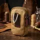 Вертикальная сумка-чехол на пояс с металлическим карабином из текстиля Vintage 22227 Песочный
