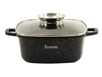 Кастрюля с крышкой Zauberg Мармур 1226-BL-92002 5.4 л черная