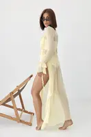 Пляжна прозора сукня - лимонний цвет, M/L