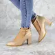 Женские туфли на каблуке Fashion Curly 2199 37 размер 24 см Бежевый