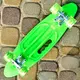 Скейт Пенни борд Skate со светящимися колесами алюминиевая подвеска не скользящая поверхность Зелёный
