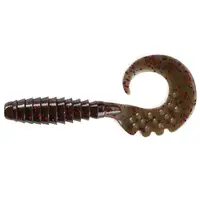 Fancy Grub 1" (12pcs.), #050 - Green Pumpkin Brown/Red & Purple