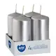 Набір свічок 4 шт. циліндр Bispol AURA Candles Срібний металік (sw40/80-271)
