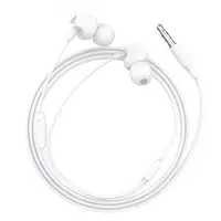 Дротові навушники вакуумні 3.5mm HOCO M60 Perfect Sound Universal з мікрофоном 1.2m Білі