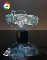 3D ночник "Автомобиль 31" (УВЕЛИЧЕННОЕ ИЗОБРАЖЕНИЕ) +пульт ДУ +сетевой адаптер + батарейки (3ААА)  3DTOYSLAMP