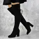 Женские ботфорты на каблуке Fashion Noel 1445 39 размер 25 см Черный