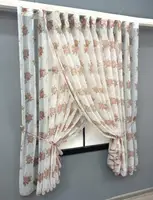 Кухонний комплект (320х170см.), шторки з підв'язками. Колір білий з пудровим. Код 101к 52-1212