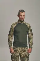 Тактическая рубашка Ubacs UA (Лакоста пике хаки) с длинными рукавами рип-стоп PL пиксель