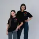Футболка оверсайз для девочки "Цветущее поле" черная 128-134