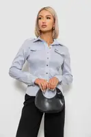 Рубашка классическая в полоску, цвет серый, 230R646