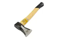 Сокира-колун MASTERTOOL, 1000 г, HRC 50, рукоятка з дерева з полімерним захистом, 430 мм. Yellow and Black (05-0131)