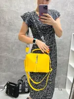 Желтая - стильная, качественная сумка Lady Bags на два отделения с двумя съемными ремнями (0268)
