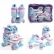 Раздвижные ролики квады 011-31 М Best Roller колеса PU светящиеся. Multicolor (размер 34-38) (186978)