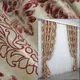 Комплект готовых штор блэкаут-софт, коллекция "Корона". Цвет бежевый с бордовым. Код 1276ш (Б) 2.5 (2шт. 2,5х2,75м.)