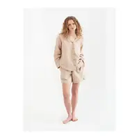 Домашняя рубашка со льна Lotus Home - Bruma бежевый XL