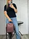 Темная пудра - сумка-рюкзак - два отделения - стильная и молодежная модель Lady Bags с карманами (0512)