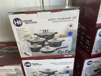 Набір каструль і сковорода Higher Kitchen HK-305, Набір посуду з гранітним антипригарним покриттям КОРИЧНЕВИЙ