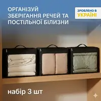 Набор больших сумок-органайзеров ORGANIZE 40х31х15 см 3 шт (черный)