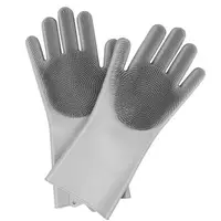 Хозяйственные силиконовые перчатки для уборки и мытья посуды Magic Silicone Gloves Темно-серый
