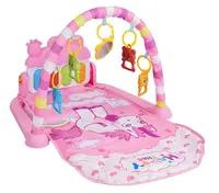 Игровой коврик Children's Pedal Piano, звук, подсветка, пианино, 5 подвесок, ростомер. Pink (149455)