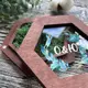 Именная коробка со мхом для свадебных колец, деревянная подставка под кольца на роспись, свадебный декор