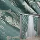 Комплект штор (2шт. 1х2,9м.) из ткани парча. Цвет бирюзовый с молочным. Код 1777ш 31-097