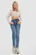 Джинсы женский стрейч Mom-fit, цвет синий, 244R1162-1