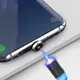 ➾Магнитный кабель для зарядки USB 1m Topk Z-line MicroUSB Black светящийся LED