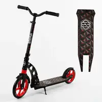 Двухколесный самокат Best Scooter колеса PU, складной, амортизатор. Black and red (103455)