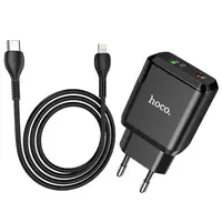 Адаптер мережевий HOCO Type-C для Lightning Cable Favor dual port N5 | (Safety Certified)