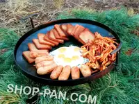 Сковорода из диска бороны 50см с крышкой со съемными ручками