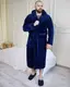 Халат Мужской махровый с капюшоном теплый (S-5XL) 1024 Темно синий 5XL