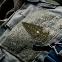 Набір шевронів 2 шт. з липучкою "Батальйон Фенікс, 9 рота", хакі, 5х9 см, вишитий патч, нашивка