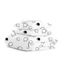 Семейная постель с простыней на резинке SHEEP BLACK CS4