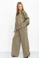 Костюм женский классический цвет коричнево-бежевый 115R0458-3