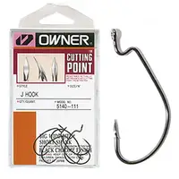 Гачки Офсетні Owner OFFSET 5140-071 J Hook №04 6шт black Cutting Point