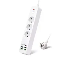 Сетевой фильтр BKL-03 4 USB + 2 Type-C,100-250V, 10А,3 розетки, белый