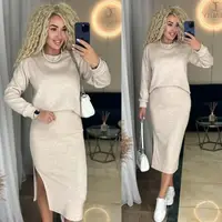 Костюм-двойка SC6033 Бежевый Oversize S-L Oversize XL-3XL
