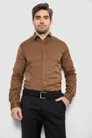 Рубашка мужская однотонная, цвет коричневый, 186R6917