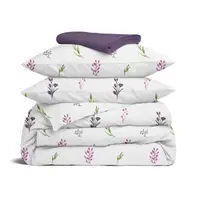 Семейное постельное белье с простыней на резинке LAVENDER MOOD